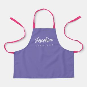 Purple Little Chef Script Name personalized Kids Apron