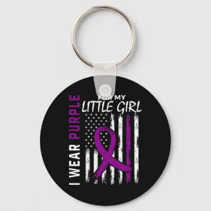 Purple Little Girl Daughter Epilepsy Awareness Ame Keychain
