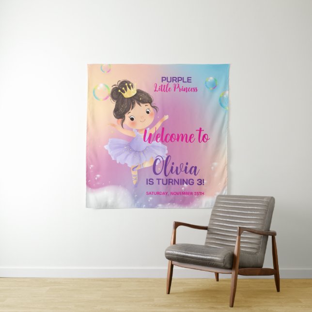 Purple Little Princess Ball Tapestry (In Situ)