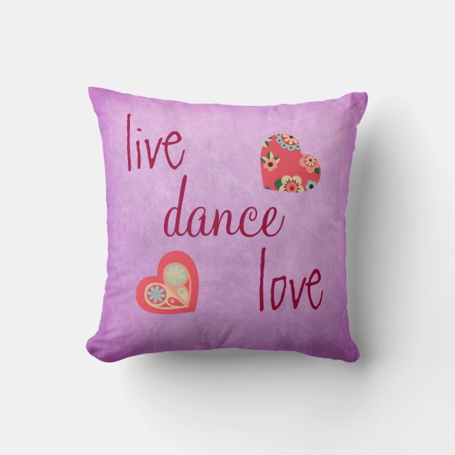 Purple Live Love Danse Jeter Oreiller (Recto)