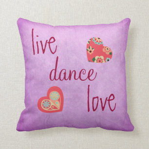 Purple Live Love Danse Jeter Oreiller