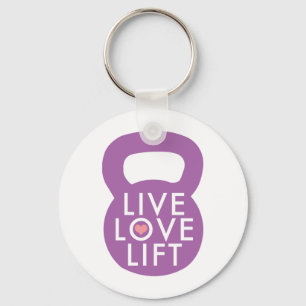 Purple "Live Love Lift" Keychain