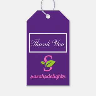 Purple logo gift tags
