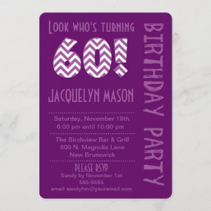 Purple Look qui fête ses 60 ans Invitation