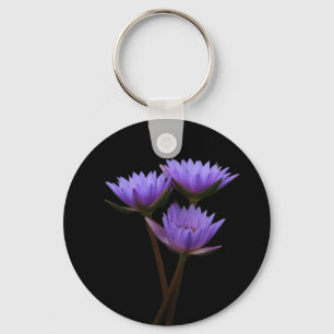 Purple Lotus Flower Acrylic Keychain - Elegant Flo