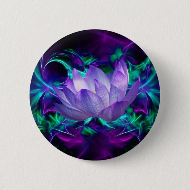 Purple lotus flower and its meaning 2 inch round button (Front)