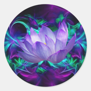 Purple lotus flower and its meaning classic round sticker