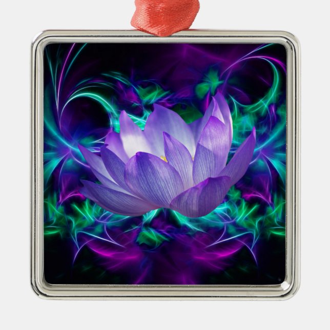 Purple lotus flower and its meaning metal ornament (Front)
