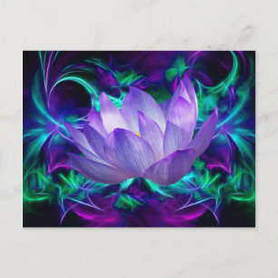 Purple lotus flower and its meaning postcard
