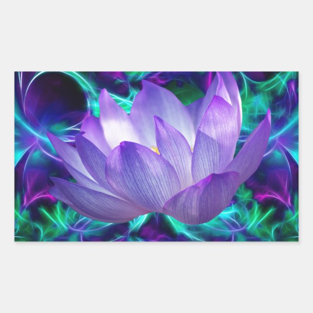Purple lotus flower and its meaning sticker (Front)