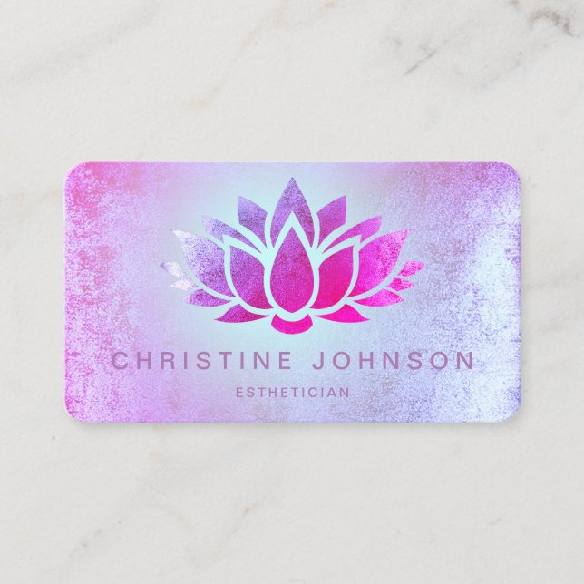 purple lotus flower business card (Front)
