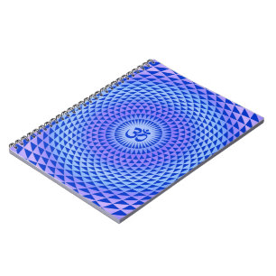 Purple Lotus flower meditation wheel OM Notebook