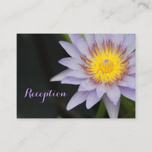 Purple Lotus Flower Wedding Reception Cards