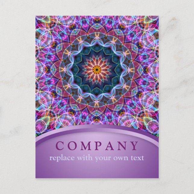 Purple Lotus Holistic Mandala Postcard (Front)