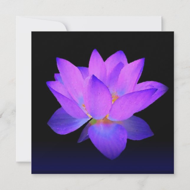 Purple Lotus Invitation & Greeting Card (Front)