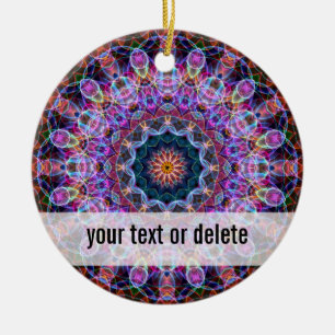 Purple Lotus kaleidoscope Ceramic Ornament