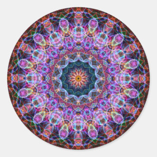 Purple Lotus kaleidoscope Classic Round Sticker