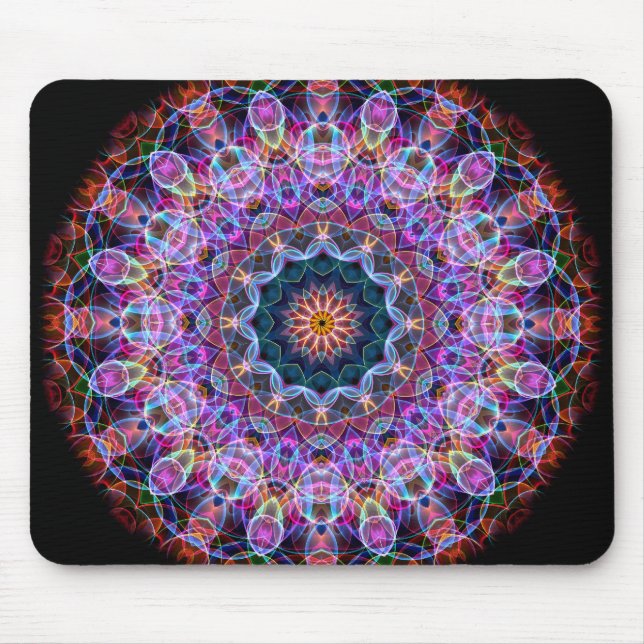 Purple Lotus kaleidoscope Mouse Pad (Front)