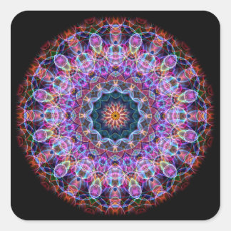 Purple Lotus kaleidoscope Square Sticker