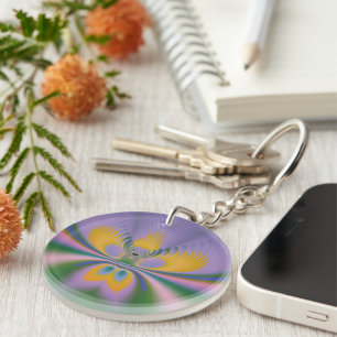 Purple Lotus Keychain