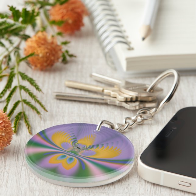 Purple Lotus Keychain (Front Right)