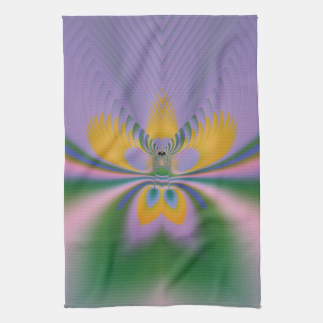Purple Lotus Kitchen Towel (Vertical)