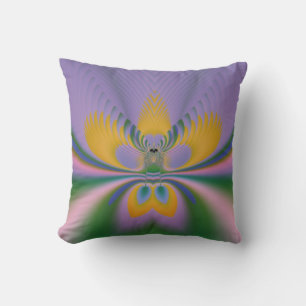 Purple Lotus Throw Pillow