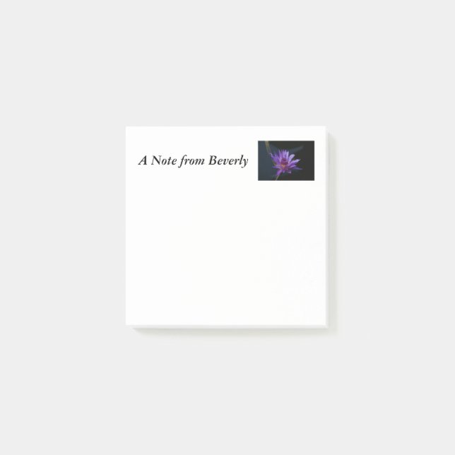 Purple Lotus Waterlily Post-it Notes (Front)