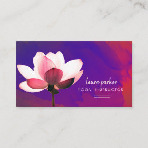 Purple Lotus Yoga Instructor Meditation Zen Paint Business Card