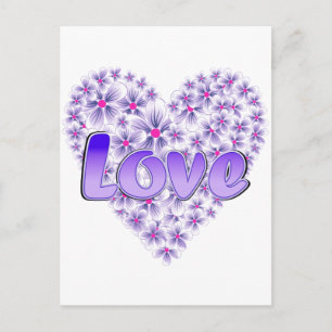 Purple Love and Daisies Postcard