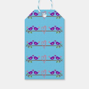 Purple Love Birds Gift Tags