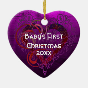 Purple Love Ceramic Ornament