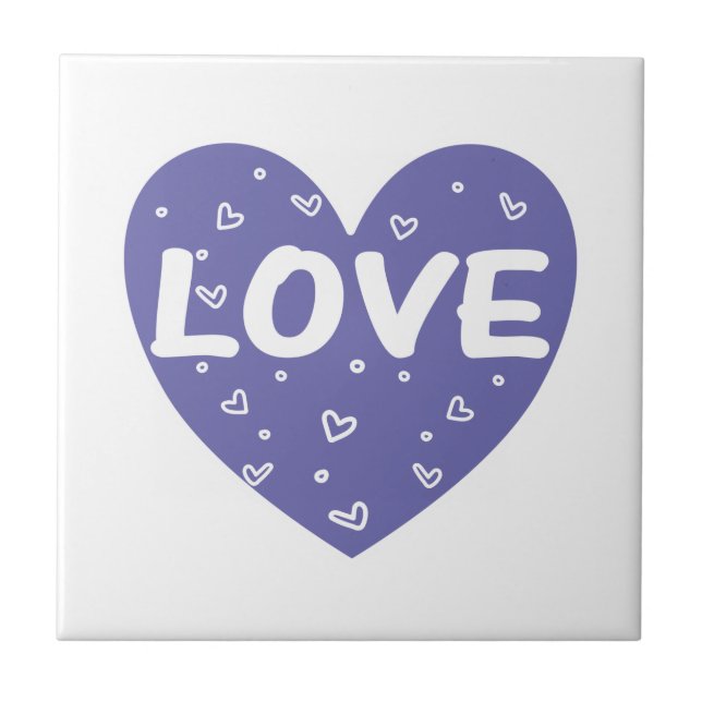 Purple love heart tile (Front)