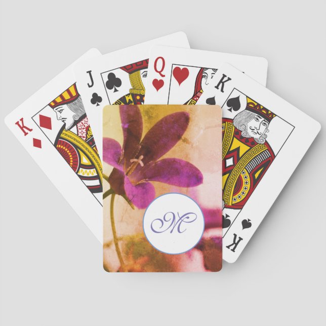 Purple love  Monogram Playing Cards (Back)