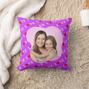 Purple LOVE Throw Pillow