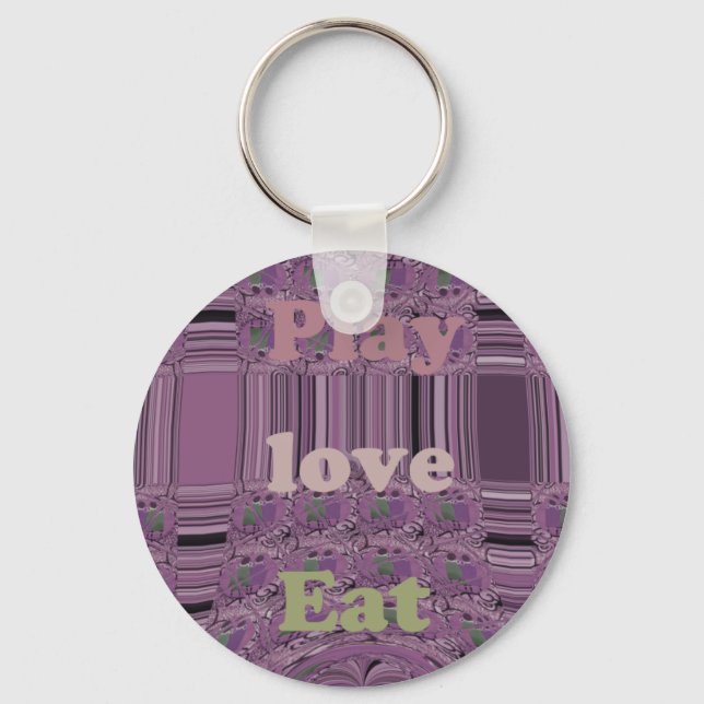 Purple  Loves &  Play Eat Africa South Traditional Keychain (Front)