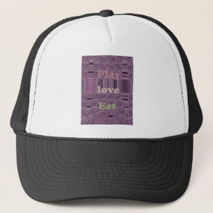 Purple  Loves &  Play Eat Africa South Traditional Trucker Hat