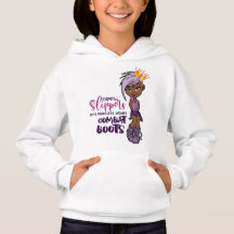 "Purple Lovin Tomboy Princess" Girl's White Hoodie