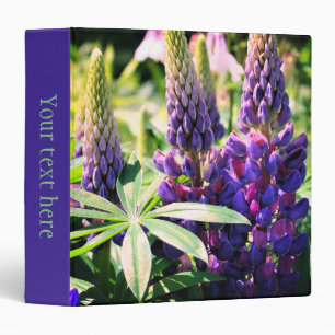 Purple Lupine Flower Trio Personalized Binder