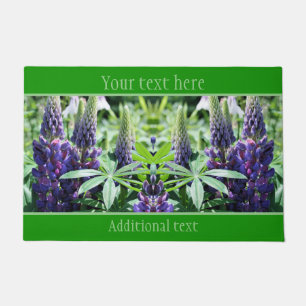 Purple Lupine Flowers Personalized Doormat