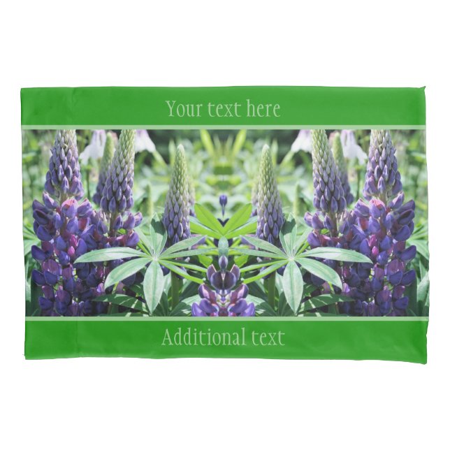 Purple Lupine Flowers Personalized Pillowcase (Front)