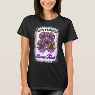 Purple Lupus Awareness Choose Kind Leopard Sunflow T-Shirt