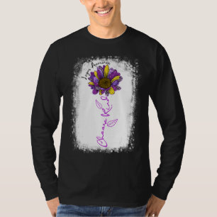 Purple Lupus Awareness Choose Kind Sunflower Leopa T-Shirt
