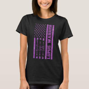 Purple Lupus Awareness Sparkle Flag Strength Hope T-Shirt