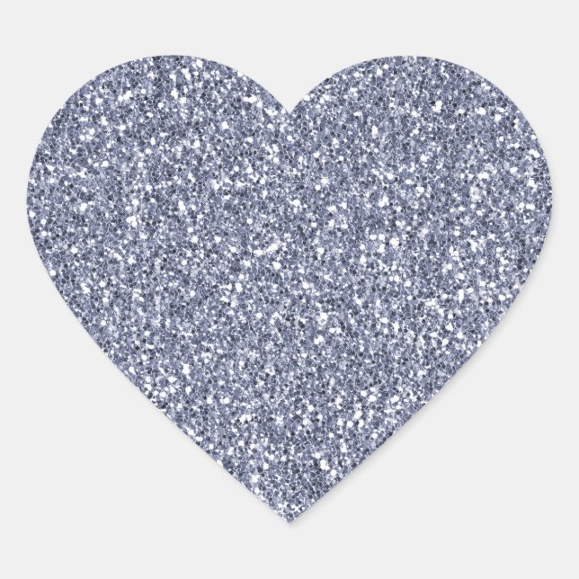 Purple Luxe Glitter   Heart Sticker (Front)