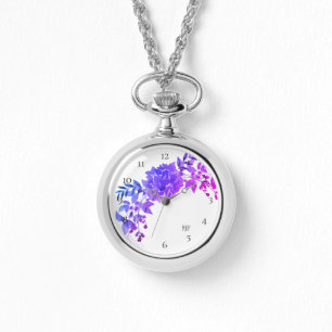 *~* Purple Magenta Blue Hydrangea Floral Watch