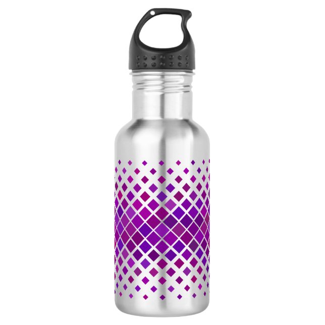 Purple Magenta Diamonds Design Water Bottle (Front)