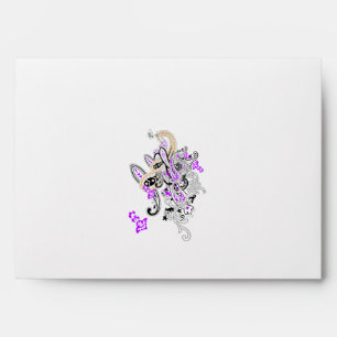 Purple-Magenta, Reddish Orange, Tealish  Envelope