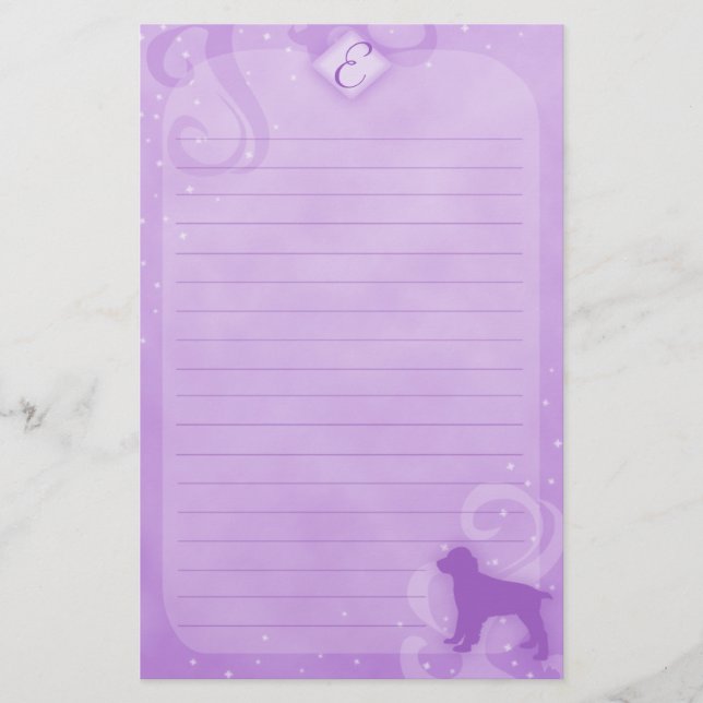 Purple Magic English Springer Spaniel Stationery (Front)