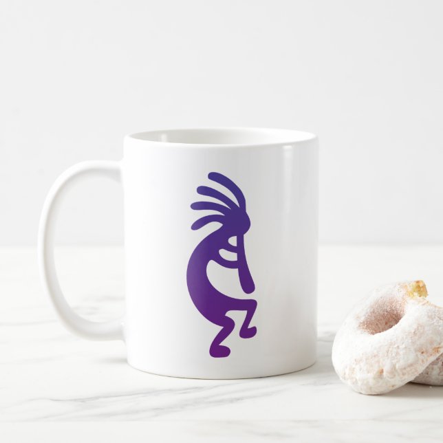 Purple Magic Kokopelli Coffee Mug (With Donut)
